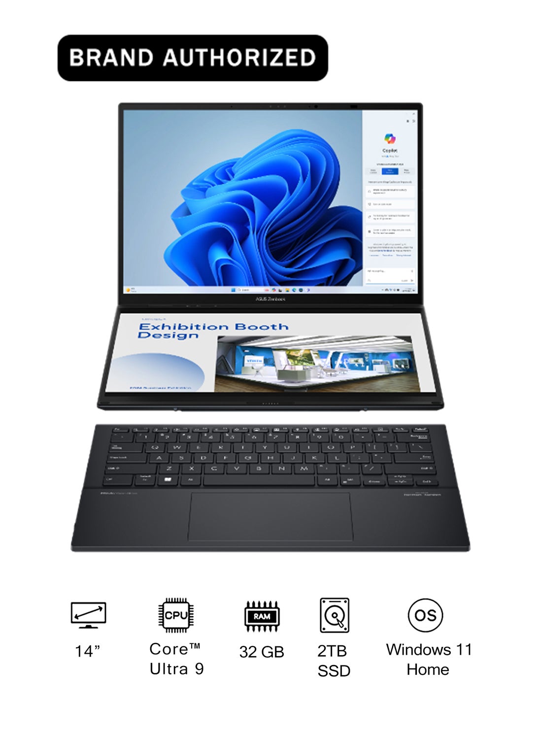 Compare Zenbook Duo Laptop With 14Inch Display, Core Ultra 9285H Processor32GB RAM2TB SSDIntel UHD GraphicsWindows 11 Home EnglishArabic Basalt Gray at KSA Price