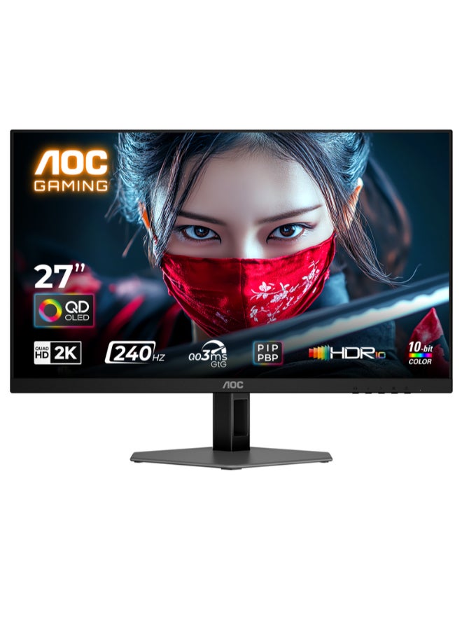 Compare 2K OLED Gaming Monitor, 27 Inch QHD 2560x1440, QDOLED Panel Type, 240Hz Refresh Rate, 0.03ms Response Time, FlickerFree | Q27G40ZDF Black & Red 27OLED240hz at KSA Price
