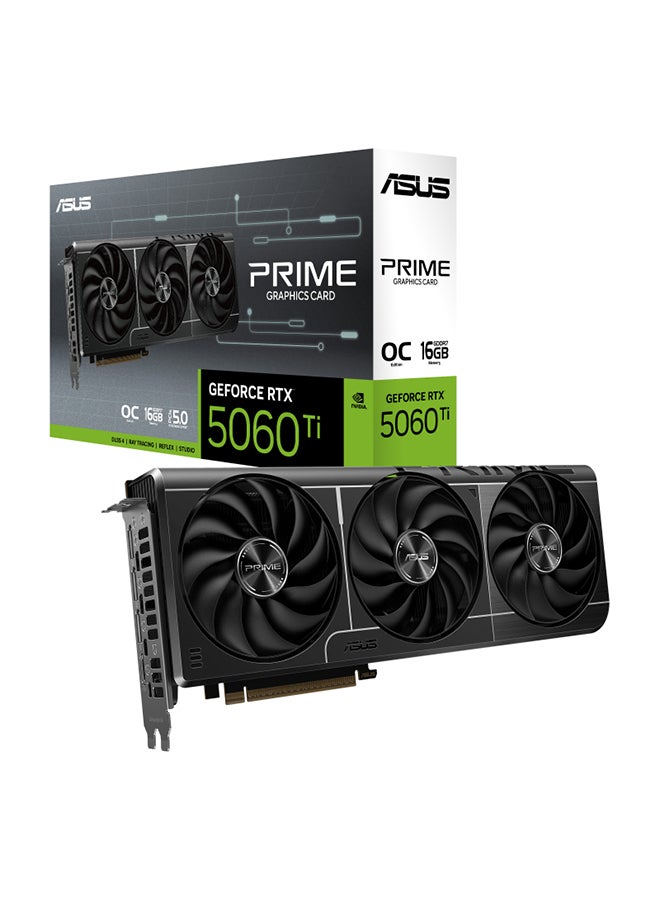 Compare PRIME GeForce RTX 5060 Ti 16GB GDDR7 OC Edition Graphics Card, PCIe 5.0, 772 TOPs AI Performance, 4608 CUDA Cores, 28 Gbps Memory Speed, 2.5 Slot Design, 4 Display Support, HDMI 2.1b, DisplayPort 2.1b, 1 x 8pin Power Co at KSA Price