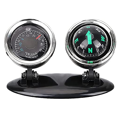 Compare MACHSWON Adjustable Vehicle Mount Dashboard Compass 2 in 1 Car Thermometer Compass NavigationDirection Guide Ball Black with Adhesive for Marine Boat Car Truck at KSA Price