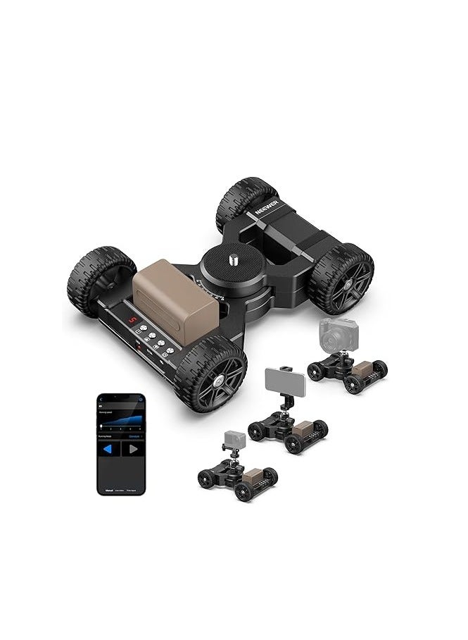 Compare Neewer DL400 Upgraded Motorized Camera Slider Dolly with App Control, Ultra Quiet Powerful Dual Motor Drive, 5H Runtime, Compatible with GoPro iPhone Android Samsung Smartphone DSLR Camera Camcorder at KSA Price