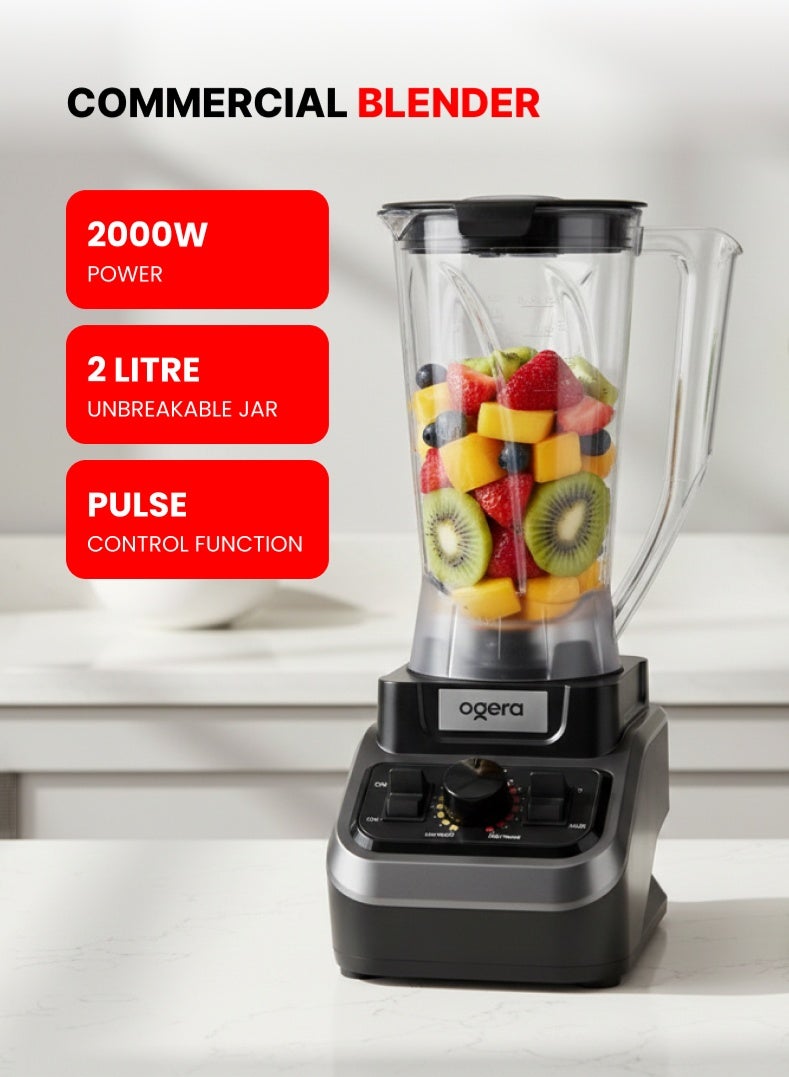 Compare OG500CBR Commercial Blender 2000W with 2L Unbreakable Jar, Stepless Speed Regulation, Pulse Control, HeavyDuty Design at KSA Price