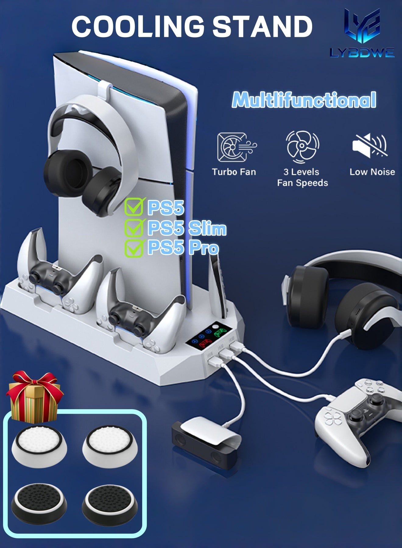 LYBDWE PS5/Slim/Pro Cooling Station for Playstation…