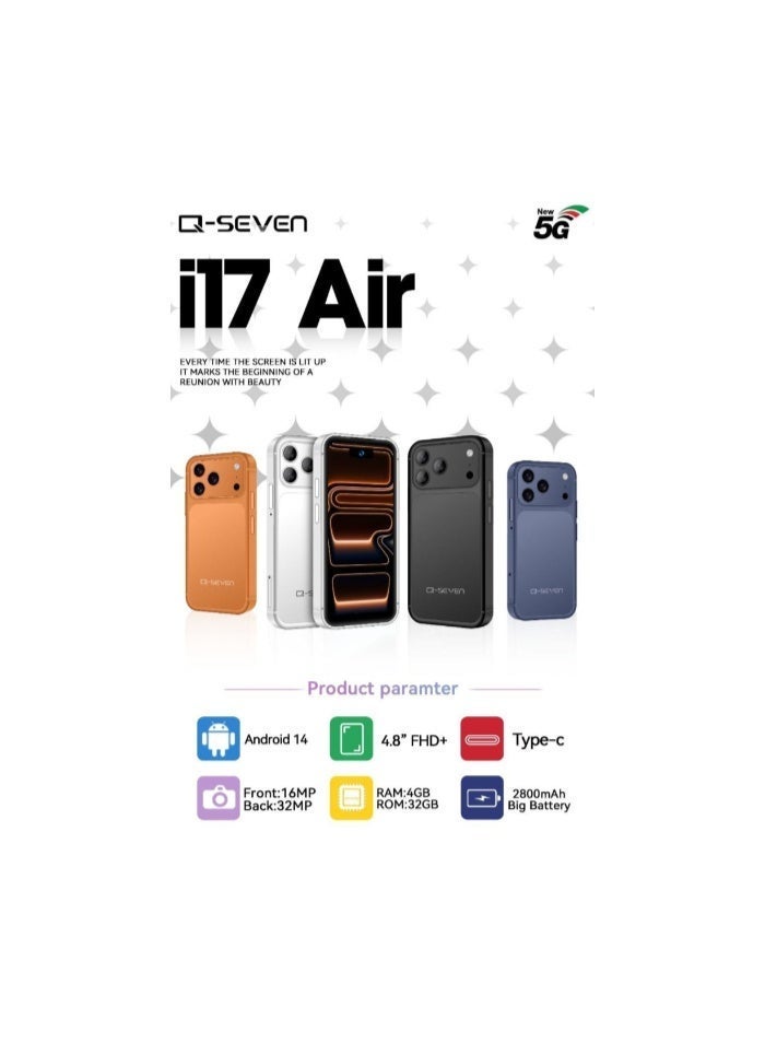 Compare MACON Mini QSEVEN i17 Air Smartphone 5G, RAM 4GB ROM 32GB, Tiny Pocket Phone at KSA Price