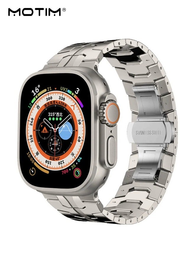 Compare No Gaps Bands for Apple Watch Band 49mm 46mm 45mm 44mm 42mm, Stainless Steel Metal Replacement Band for  Apple Watch Series 109ultra 28ultra7SESE 2nd654321 at KSA Price