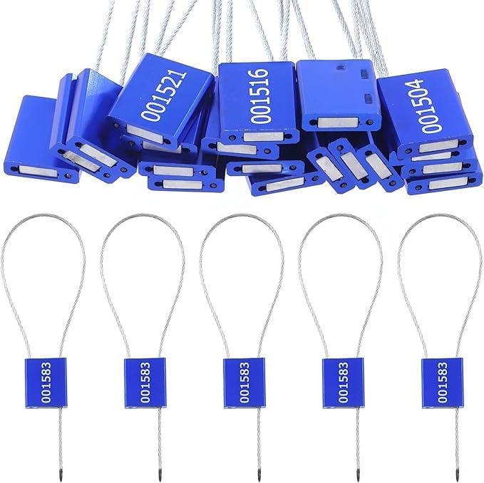 Compare Duravel Metal Security Seals  Numbered Cable Tags with Wire Lock, Blue Aluminum, AntiTamper Container Seals 40 Pack at KSA Price