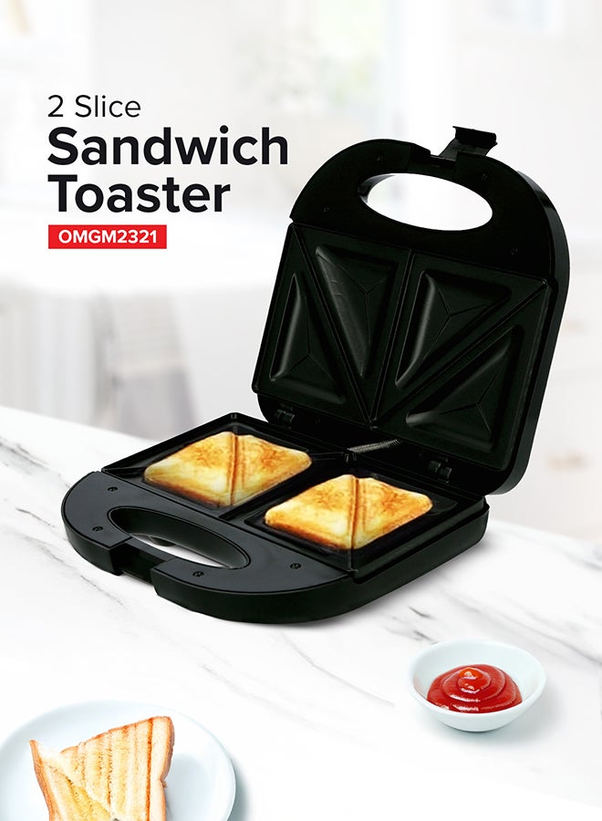 2 Slice Sandwich Maker Toaster OMGM2321, 750W Equipped…