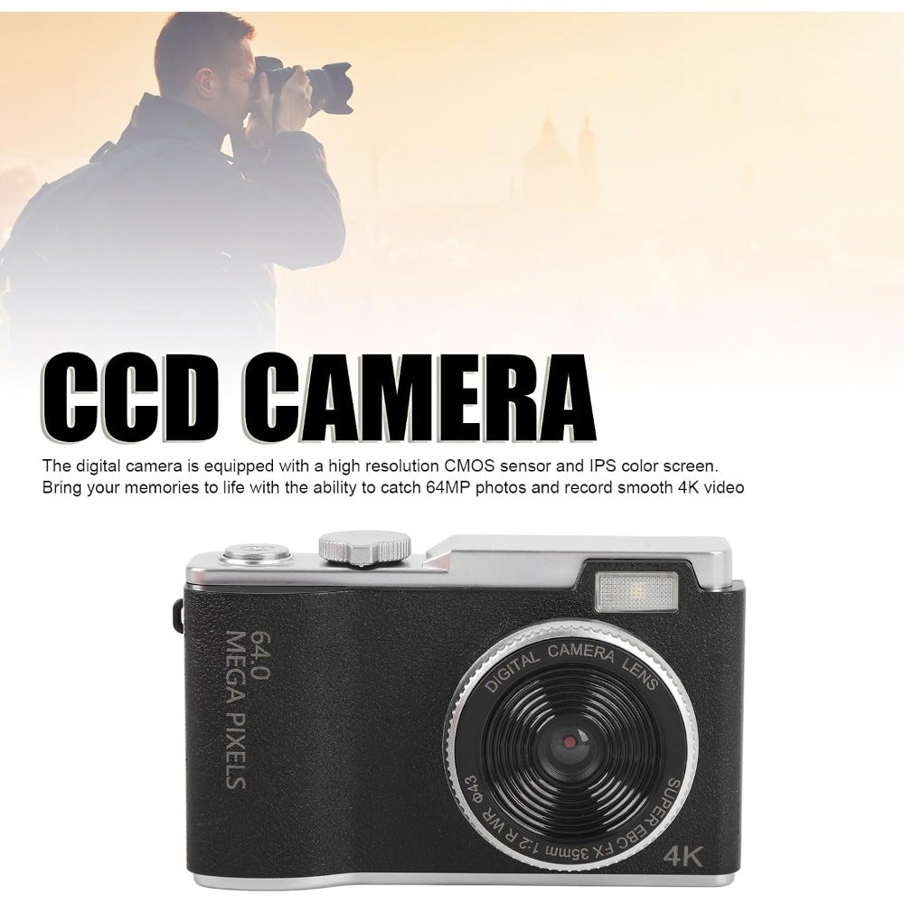 Vintage Digital Camera, 4K HD 64MP Portable…