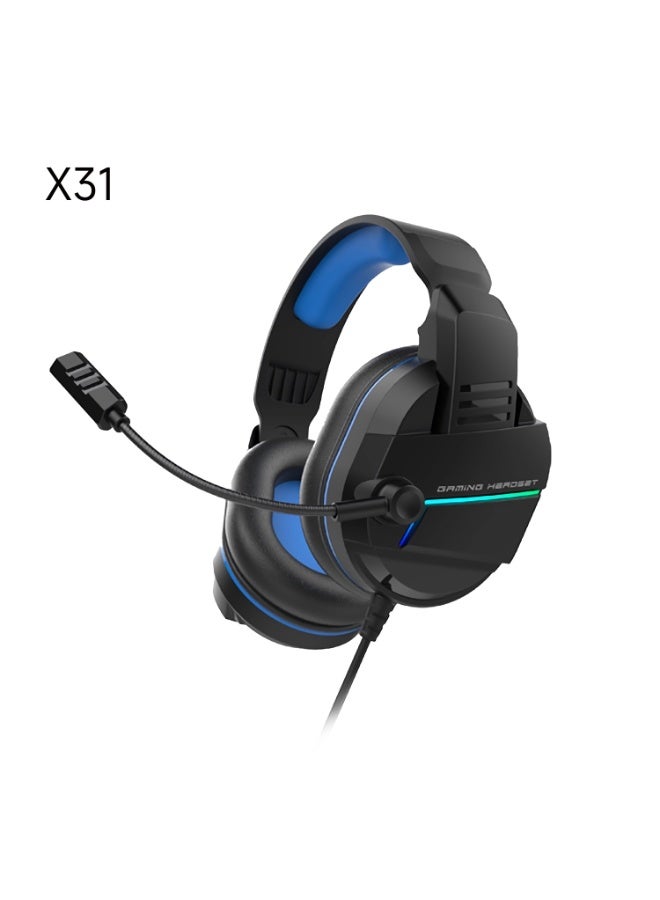 DUDAO X31-B 3.5MM + USB GAME HEADPHONE -BLUE