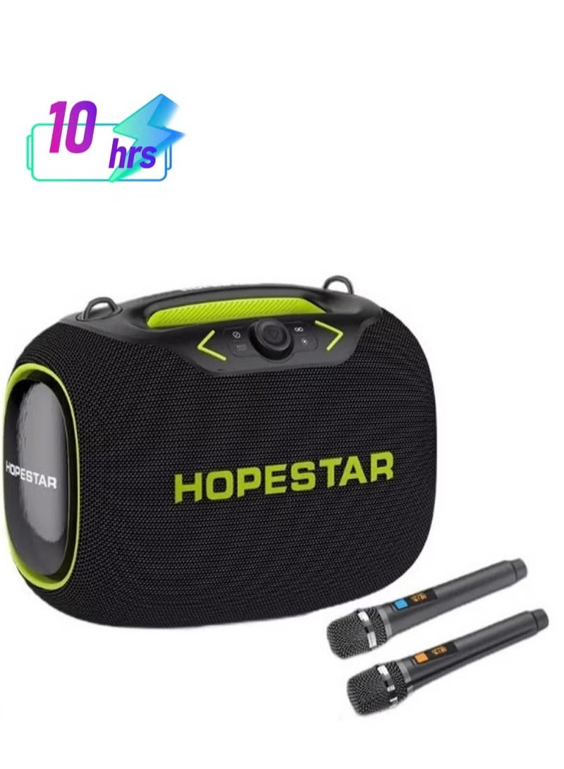 Compare Party Box 120W Portable Bluetooth Speaker with Dual Wireless Microphones, 20W Fast Charging, IPX6 Waterproof, 10Hour Playtime, RGB Lights – Ideal for Outdoor, Karaoke, at KSA Price