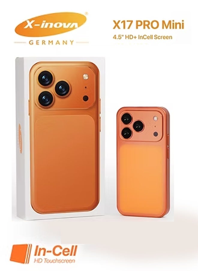Compare Mini Smart Phone X17 Pro Mini 4.5 Display, 4GB+64GB Storage, 13MP Ultra Clear Rear Camera, Dual SIM Orange at KSA Price