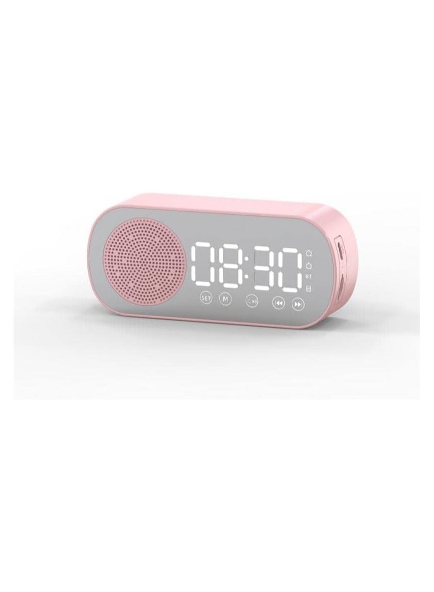 Compare Subwoofer Speaker Wireless Mirror Alarm Clock Bluetooth Compatible FM Radio Speaker Portable Accessory Support TF Card AUX at KSA Price