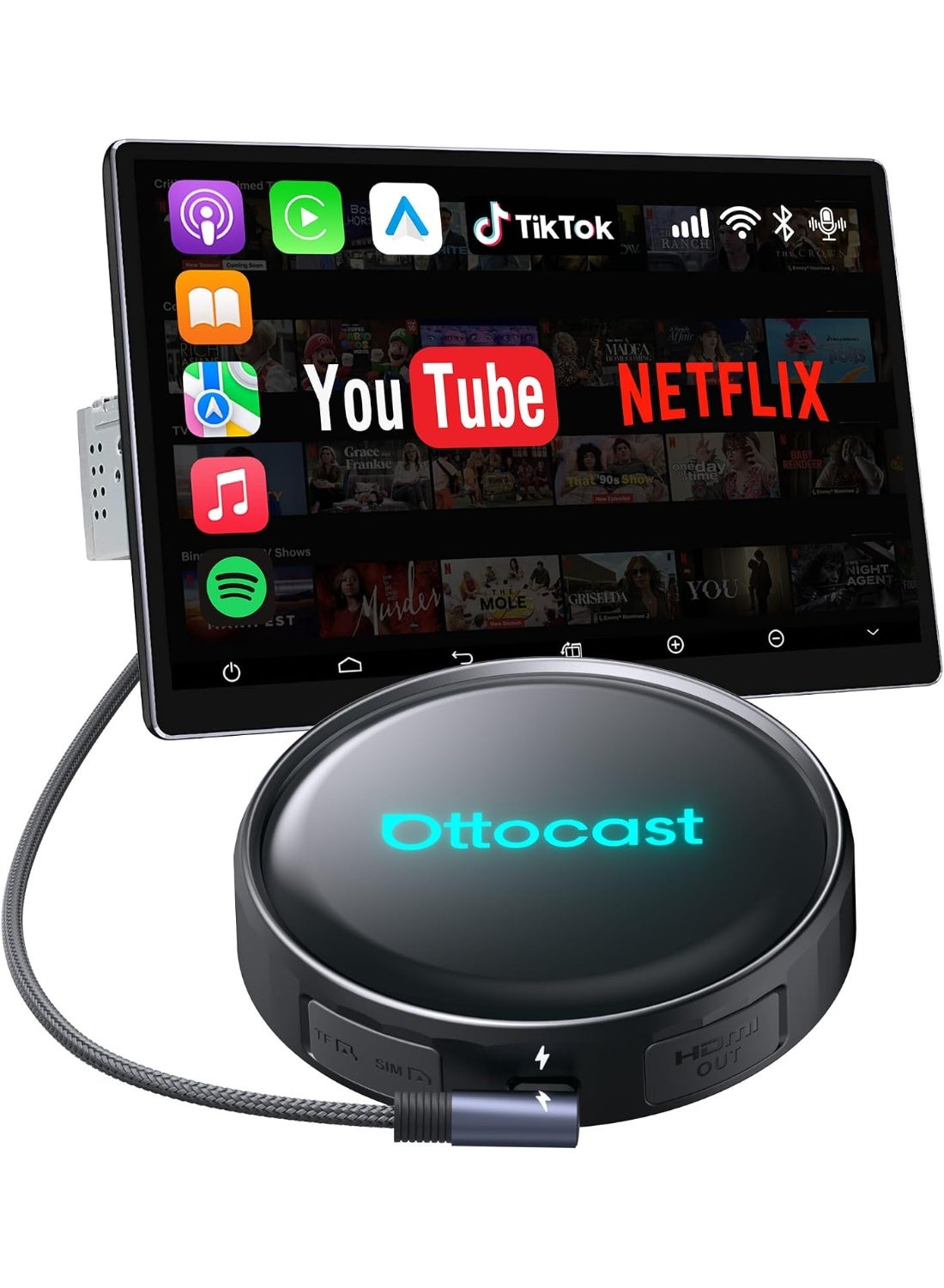 Ottocast P3 Pro, Wireless CarPlay Android Auto…