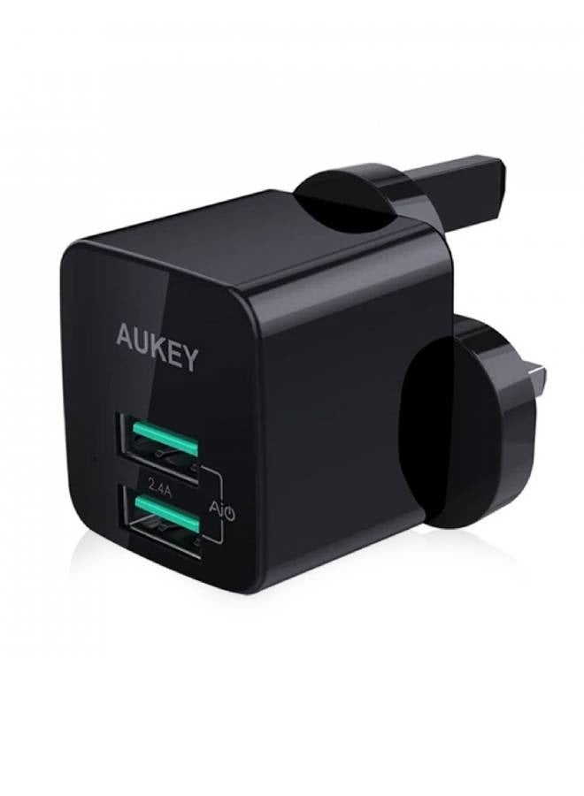 Compare Universal Dual Port AiPower Mini Portable Travel Charger PAU32 Black at KSA Price