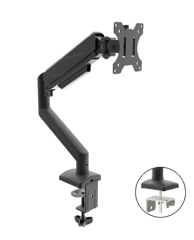 Compare Computer Monitor Arm Single Gas Spring Monitor Mount Desk Mount Tilt Angle for 1532 Inch Adjustable Height Load Capacity 10kg VESA 75x75100x100mm with Grommet And CClamp Mounting at KSA Price