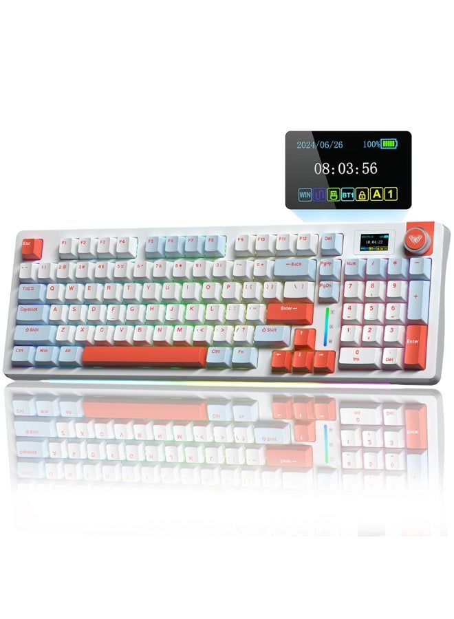Compare S98 Pro Wireless Mechanical Keyboard – Smart Display & Knob, TriMode Bluetooth 5.02.4GUSBC, RGB Backlit Creamy Keyboard, PreLubed Linear Switches for Gaming & Office at KSA Price