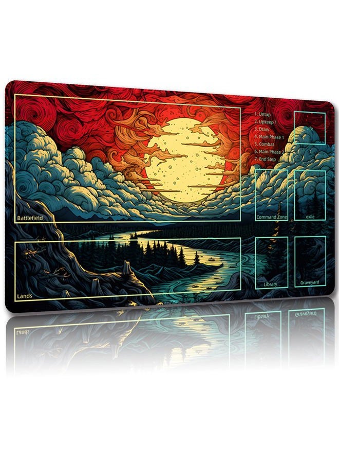 Compare Playmat for MTG, with Free Storage Bags,Game Mat 24 x 14 inches, TCG and Board Game Mat for Cards,Mousepad Desk Mats with Zones,Magic Mat 9 at KSA Price
