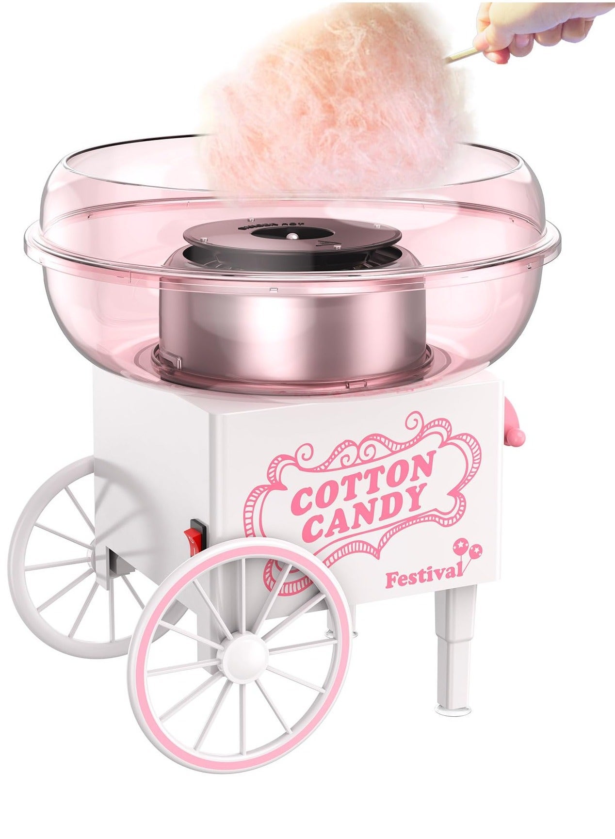 Compare Cotton Candy Machine, Mini Candyfloss Machine for Kids with Sugar Scoop, Easy & Safe to Use, Pink Vintage Portable Candy Floss Maker for Birthday, Home, Party Gatherings at KSA Price