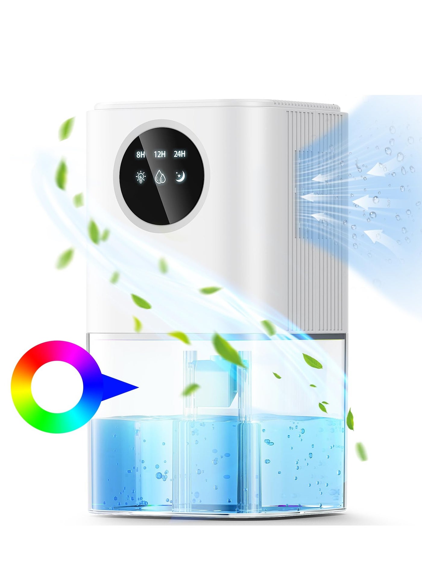 Compare Dehumidifier, 60 OZ Water Tank Dehumidifiers for Bathroom Bedroom with Auto Shut Off & Defrost Timer Sleep Mode and 7 Colors LED Light, Quiet Small Dehumidifier for Home Room Closet RV at KSA Price