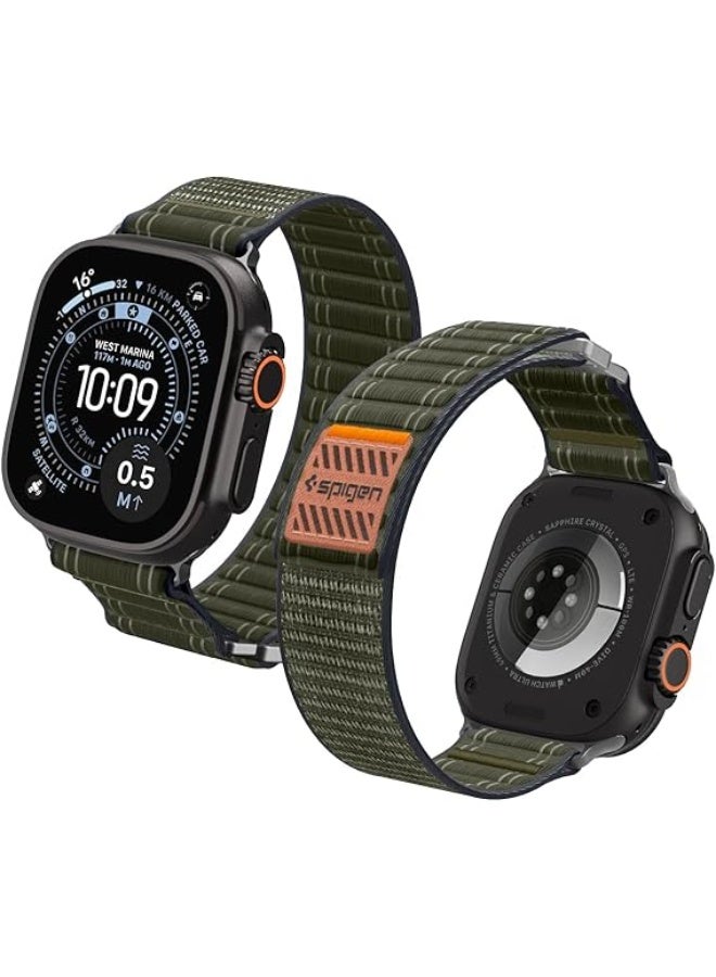 Compare WBF0 Apple Watch Band for Apple Watch Ultra 321 49mm, Series 1110 46mm, 987 45mm, SE3SE2SE654 44mm, 321 42mm Lightweight Fabric Strap  Green at KSA Price