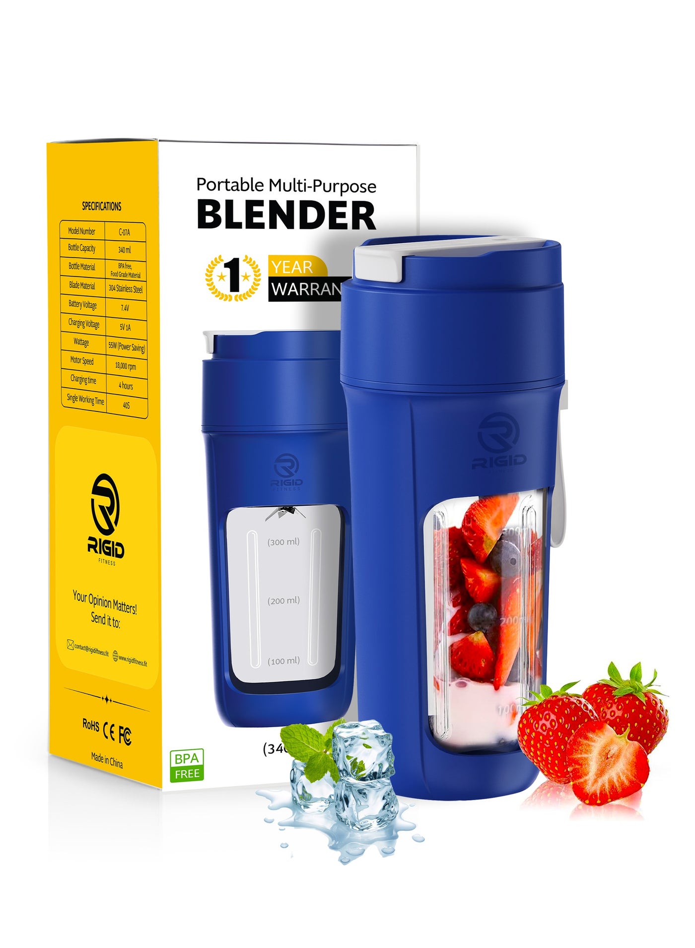 Compare Portable Smoothies Blender Bottle 11.5oz340ml Blender for Fruits, Smoothies & Shakes, Cordless USBC, Stainless Steel Blade, Ideal for Gym & Outdoor  BPA Free Healthy Mixer at KSA Price