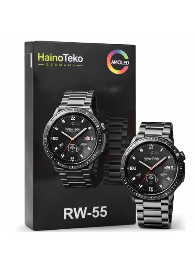 Compare HainoTeko RW55 Smart Watch – AMOLED Display – Classic Analog Design – 3 Straps Included – Bluetooth Calling – Fitness Tracking – For Android & iOS at KSA Price