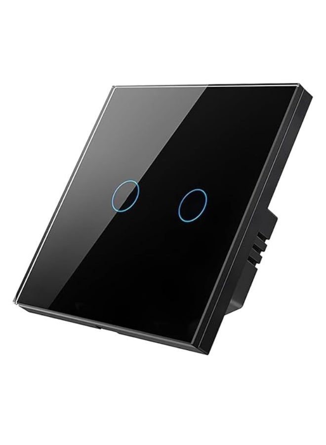 Zigbee Touch Switch – 2 Gang (Black) | Neutral & No-Neutral…