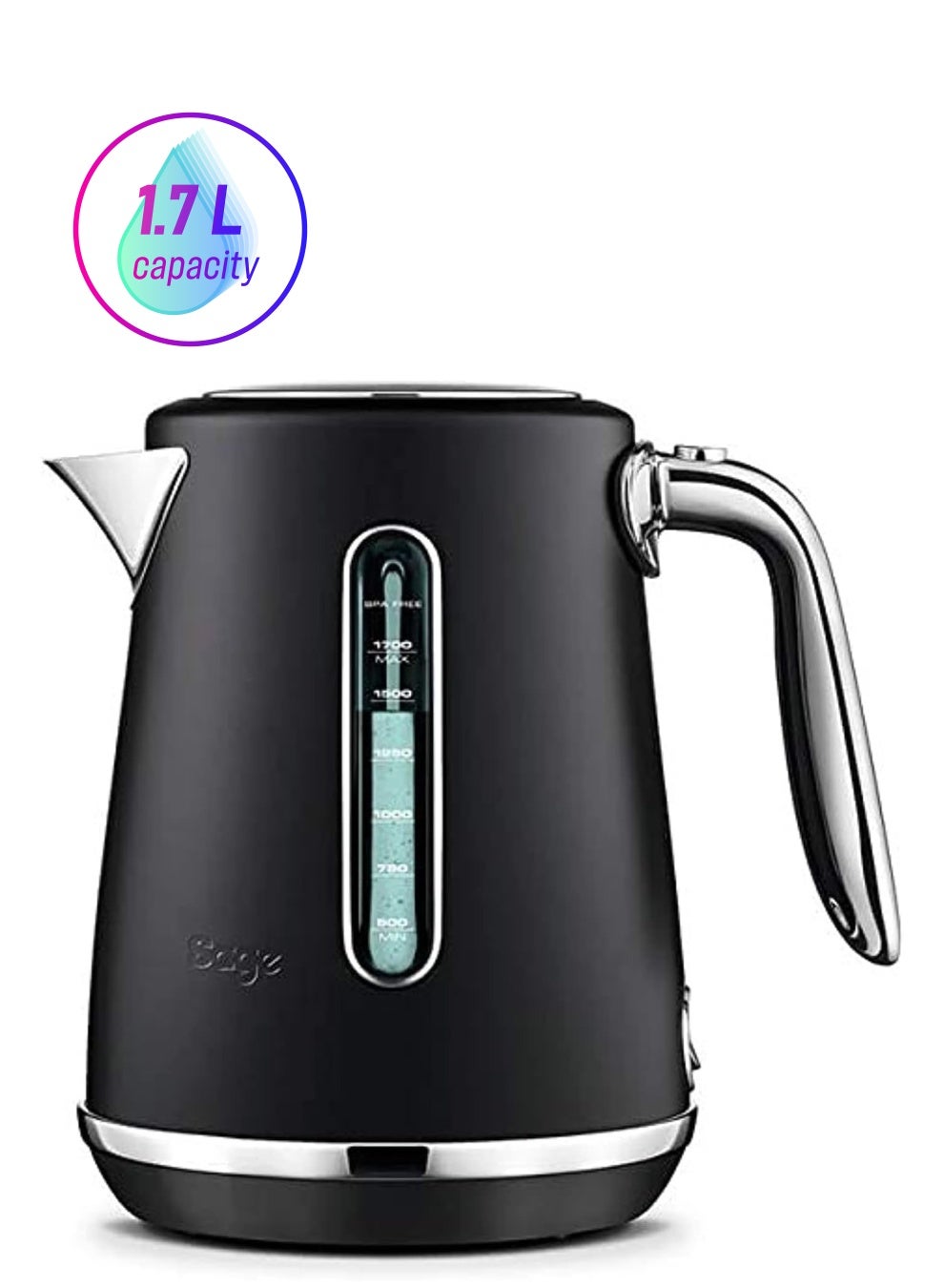 Compare Sage  The Soft Top Luxe  1.7L Quiet and Cordless Kettle with Splash Proof Lid, Black Truffle UAE Version, 2 Year Manufacturer Warranty at KSA Price