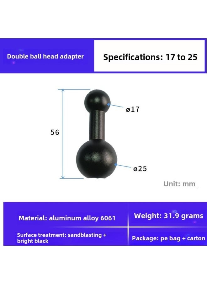 Compare 13 15172025 Aluminum Alloy 14 Screw Ball Head Mobile Phone Bracket Modified Live Photography Bracket AccessoriesColor:25mm To 17mm Double Ball Head at KSA Price