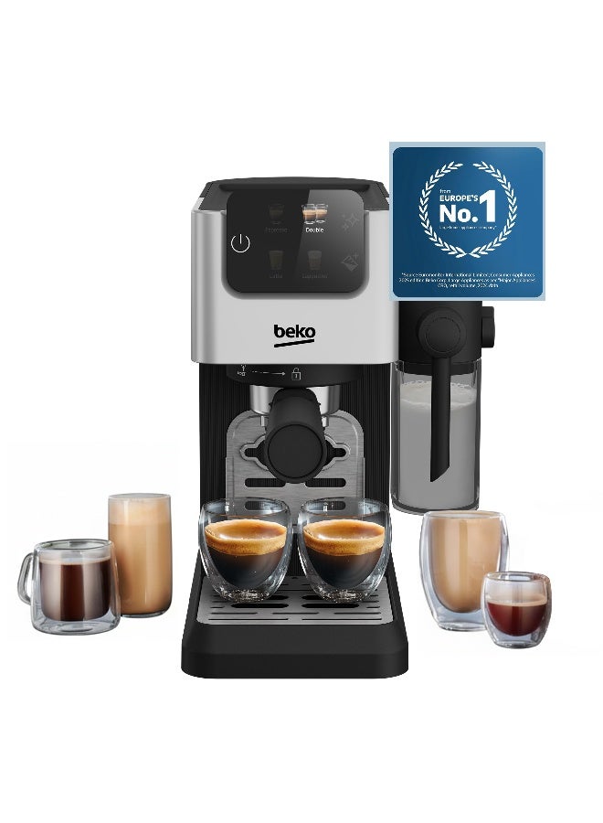 Compare Digital Espresso 15 Bar Pressure, Capacity, 300ml Milk Container, LCD Screen, 1628 Watts, Ground Bean Storage  1.1 L CEP5304X Stainless Steel at KSA Price