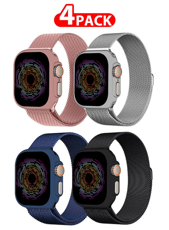 4 Pack Stainless Steel Milanese Loop Compatible…