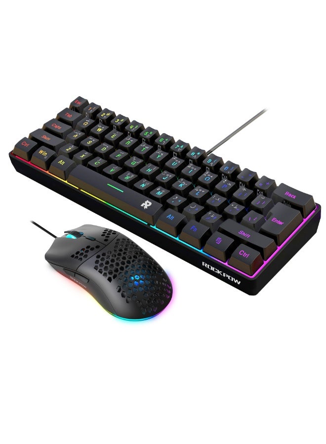 Compare 60% Wired Gaming Keyboard Mouse Combo,RGB Gaming Mice Ergonomic Ultralight 8000DPI Optical Sensor,61 Keys RGB Backlit Gaming Keyboard,UltraCompact Mini Waterproof Keyboard for PC Computer Gamer at KSA Price
