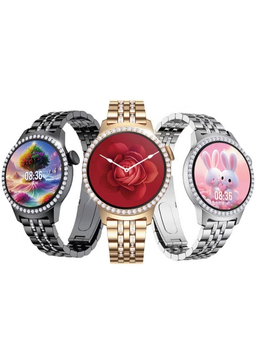 Compare Smart Watch with Bracelet – Stylish & Elegant Design for Ladies & Girls – Includes 2 Pairs of Straps & Wireless Charging – Fitness Tracker & Health Monitor – Sleek Black Finish – Heart Rate & Sleep Tracking – Notifications & Sport Modes – Perfect for at KSA Price