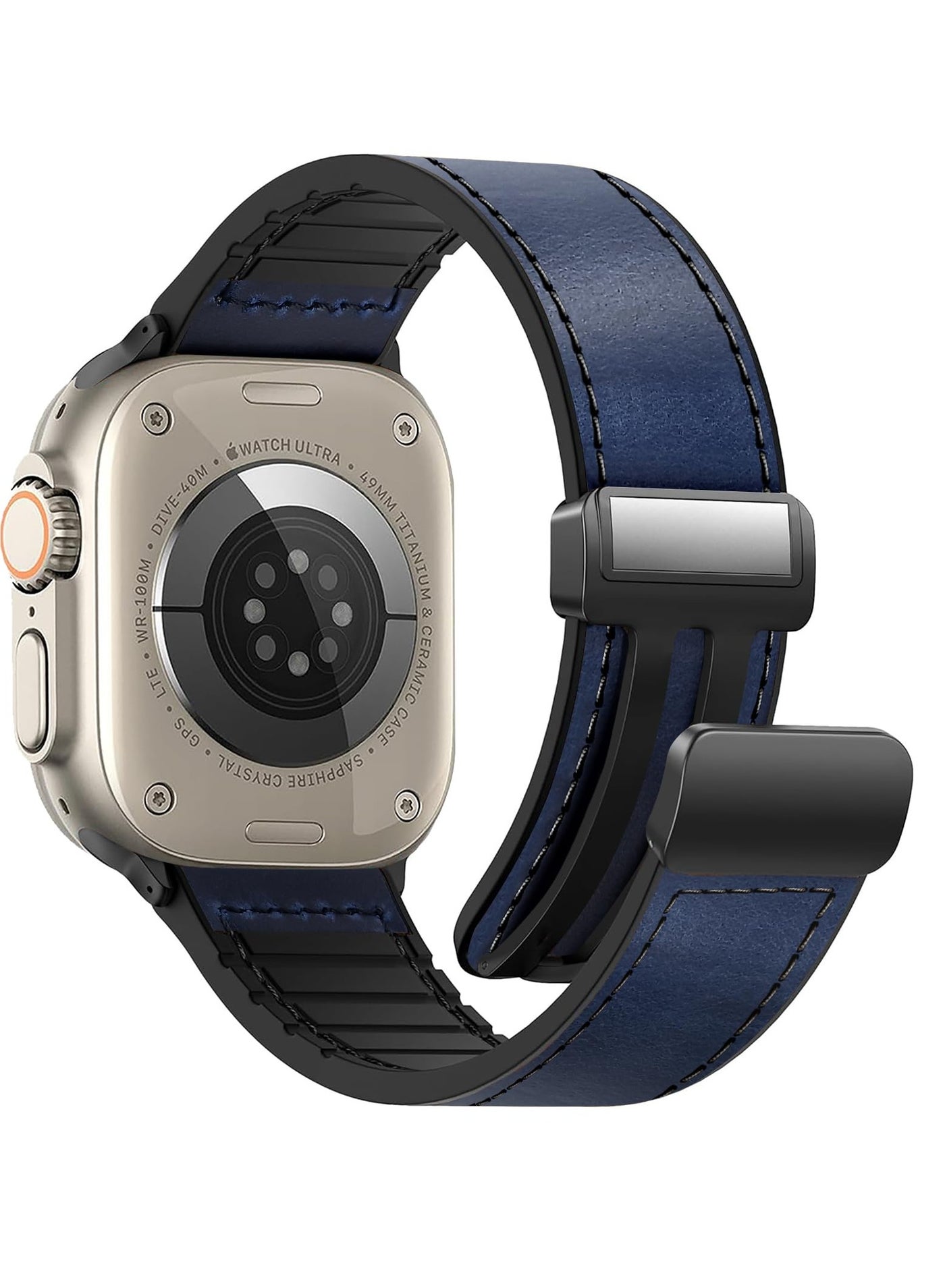 Magnetic Leather Watch Band for Apple Watch Ultra…