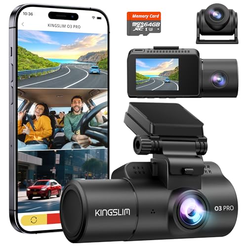 Compare 3 Channel Dash Cam Front and Rear Inside 25K Car Dash Camera with 64GB Card 5GHz WiFi Wireless Dashcam for Cars APP Control Super Night Vision HDR GSensor at KSA Price
