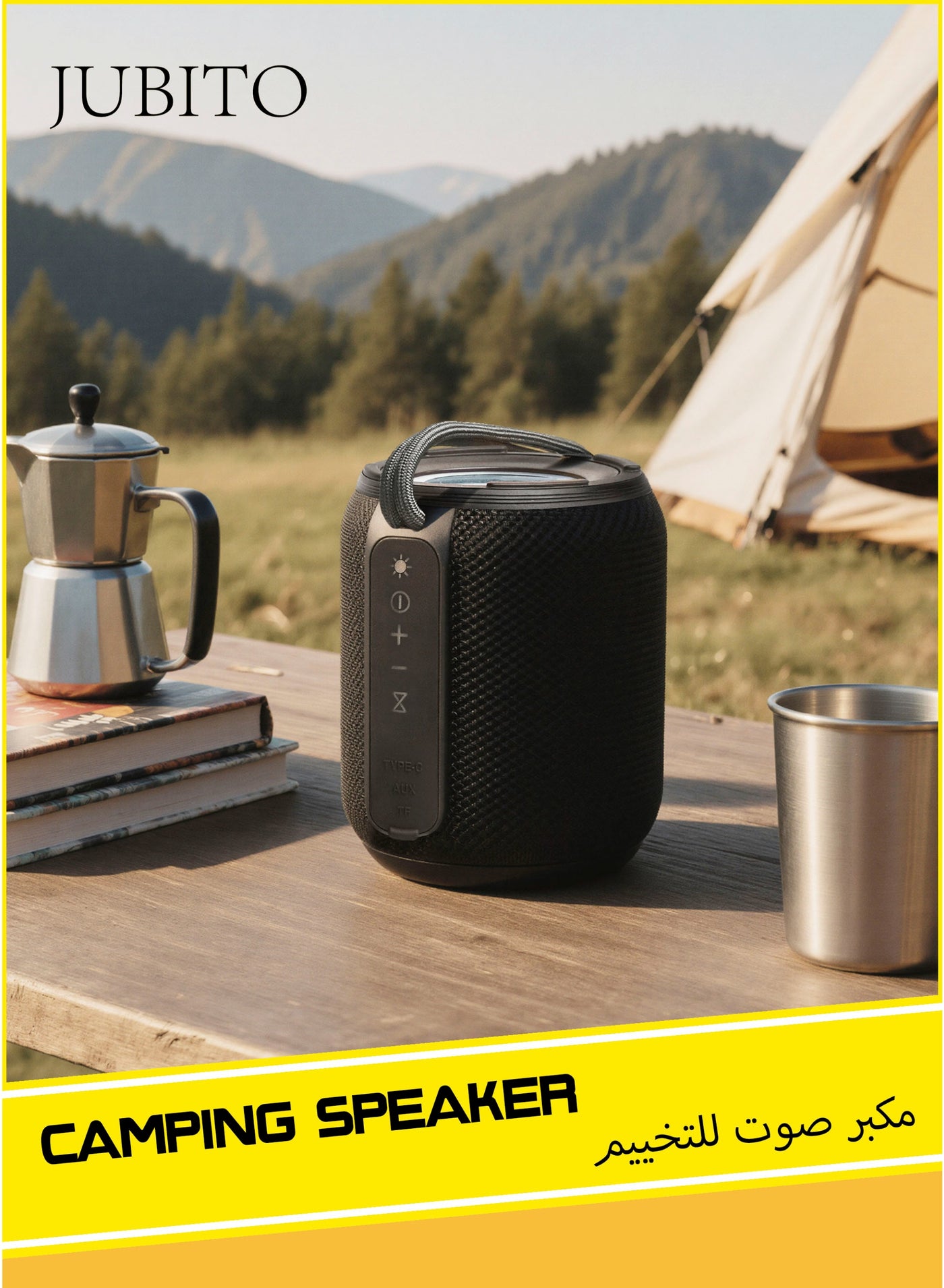 Compare Bluetooth speaker, black portable speaker, waterproof, dustproof and dropproof, heavy bass and high volume, suitable for outdoor and home environments, TF card slot small speaker at KSA Price