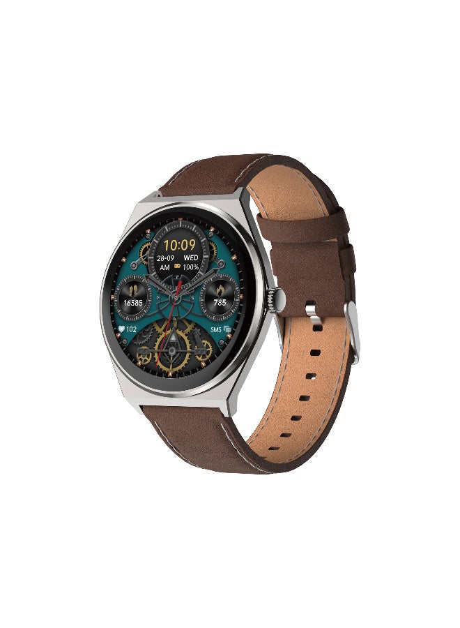 Compare Smart Watch for Men with 1.43 AMOLED Display & Bluetooth Calling – Premium Silver Zinc Alloy Build, IP68 Waterproof Fitness Tracker, Heart Rate & SpO2 Monitor, Compatible with Android & iOS Silver at KSA Price