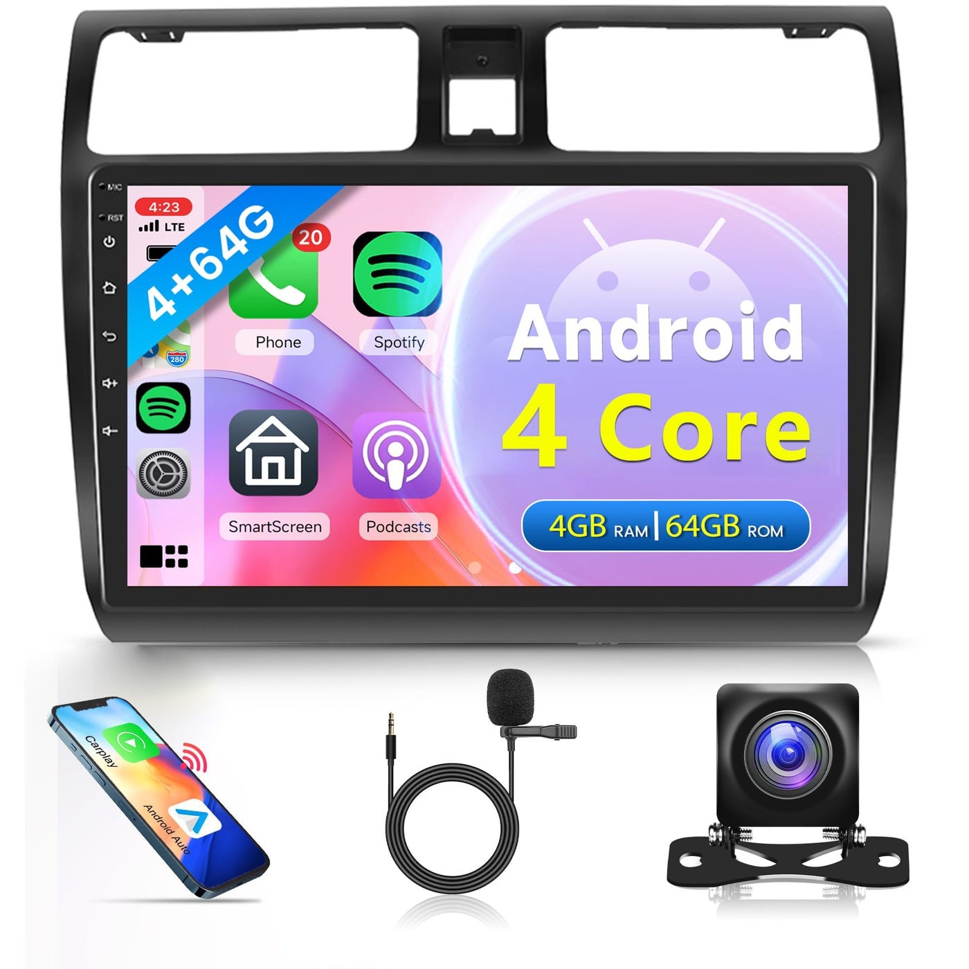 4Core 4G64G Radio Screen for Suzuki Swift 2005…