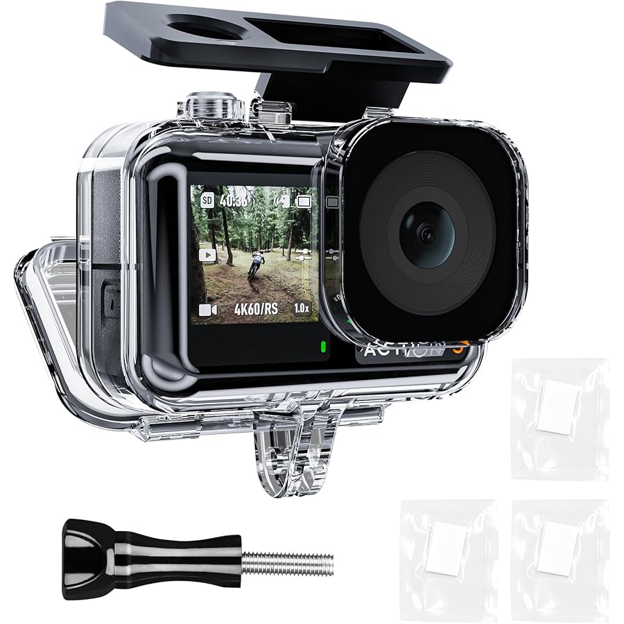 Compare Waterproof Case for DJI Action 3 Camera, Underwater Housing Shell Cage Supports 45M148FT Deep Diving Scuba Snorkeling with Quick Release Bracket Screw Accessories at KSA Price