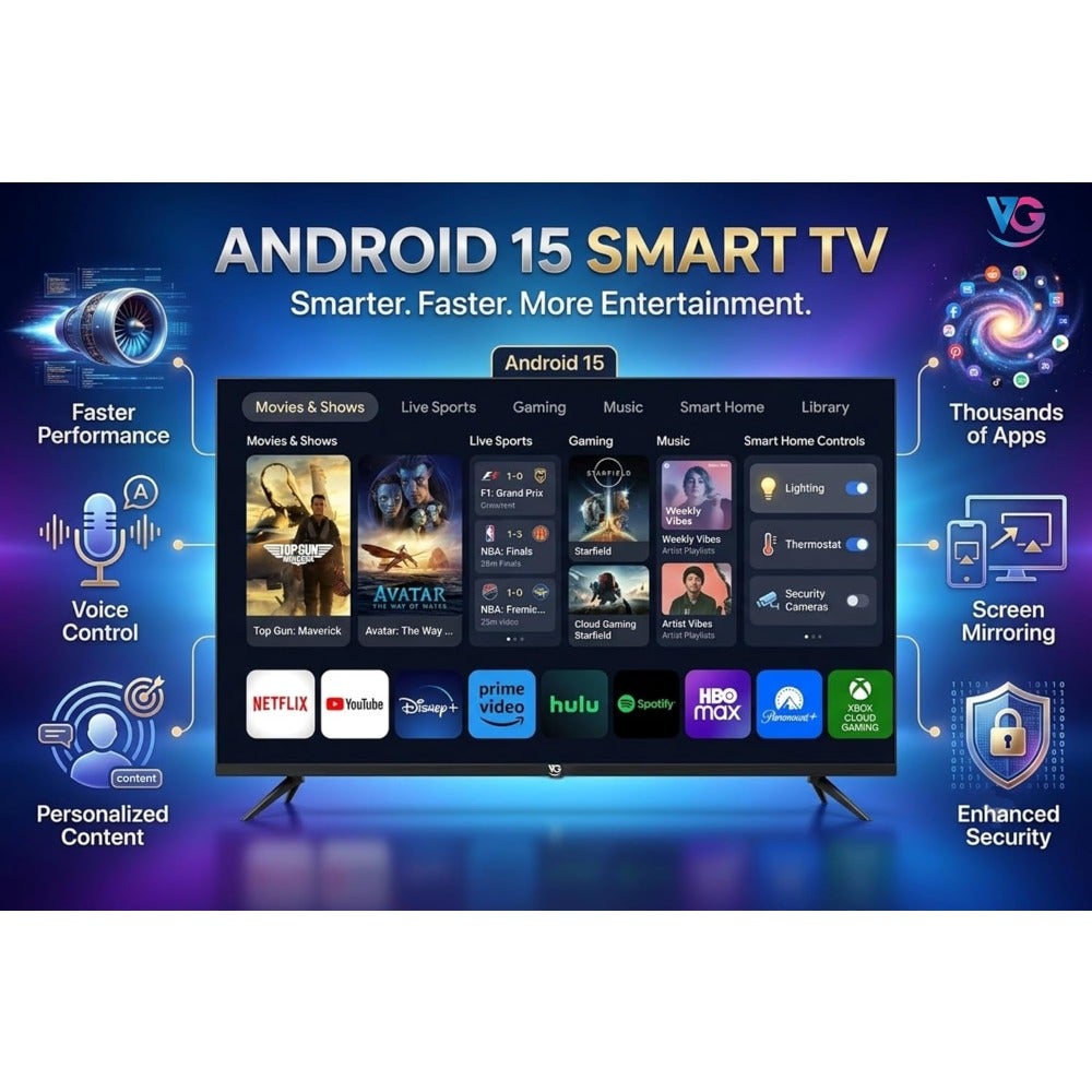 55 Inch 4K UHD Android 15 Smart TV,…