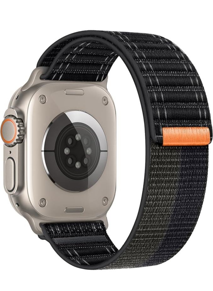 Compare Apple Watch Strap 46mm 45mm 44mm 49mm Men  Braided Sport Loop Band for IWatch Series 10 9 8 7 6 5 4 3SE 2Ultra 2  Breatheable Nylon Fabric Velcro Strap Black at KSA Price