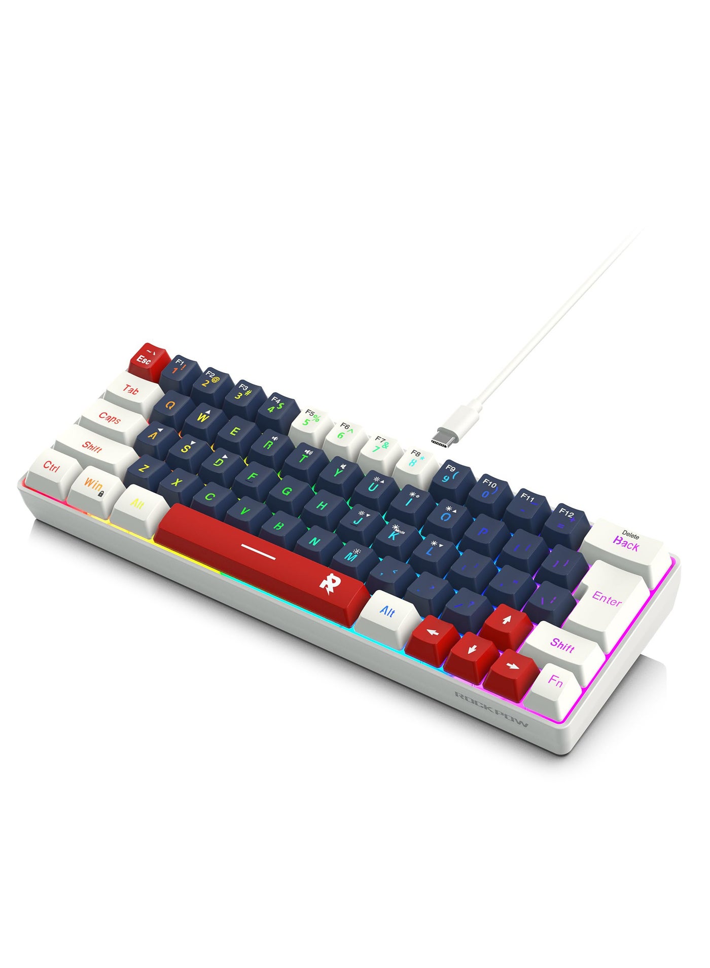 60% Wired Gaming Keyboard, RGB Backlit Ultra-Compact…
