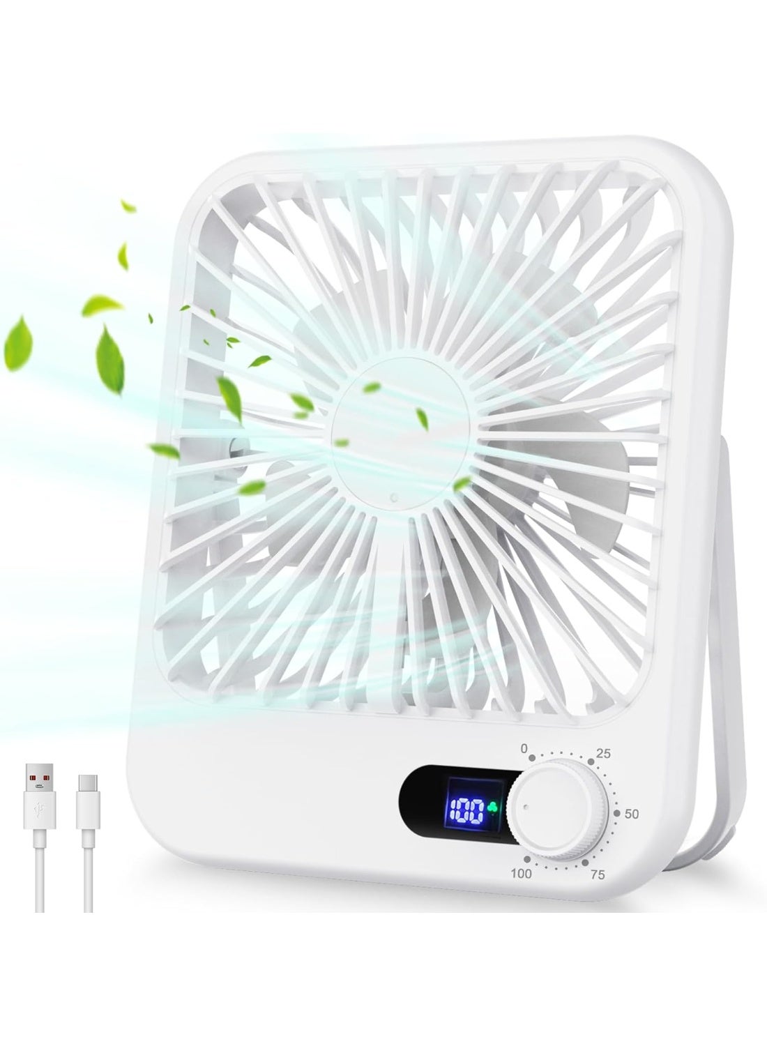 Portable Desk Fan Medium Size 100 Speed Adjustable…