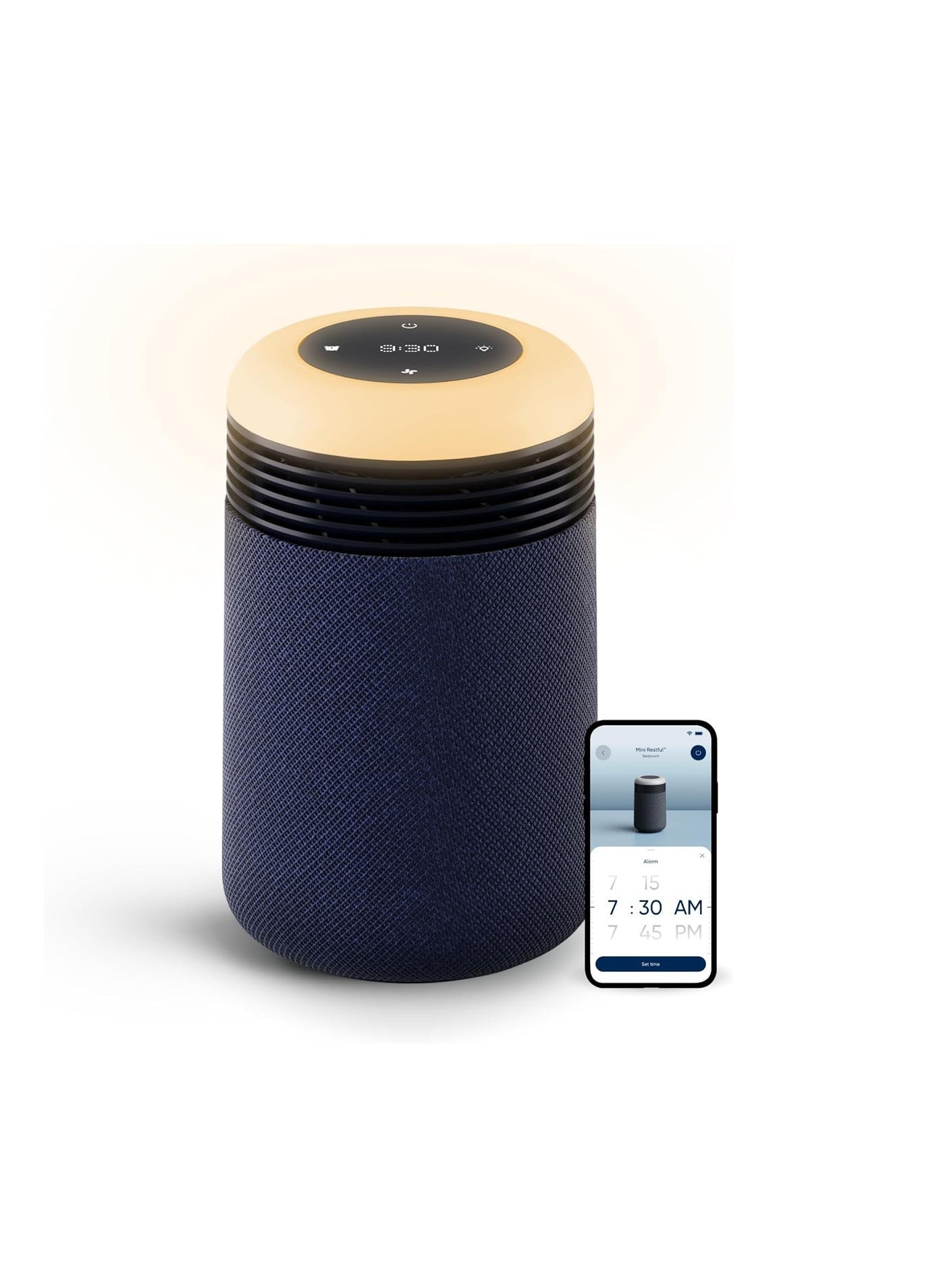 Compare Mini Restful Air Purifier w WakeUp Light, HEPASilent Tech, Smart Sleep Personalization, Sunrise Alarm, App Control & USBC Charging, for Small to Medium Size Bedrooms 140–336 sqft, Blue at KSA Price