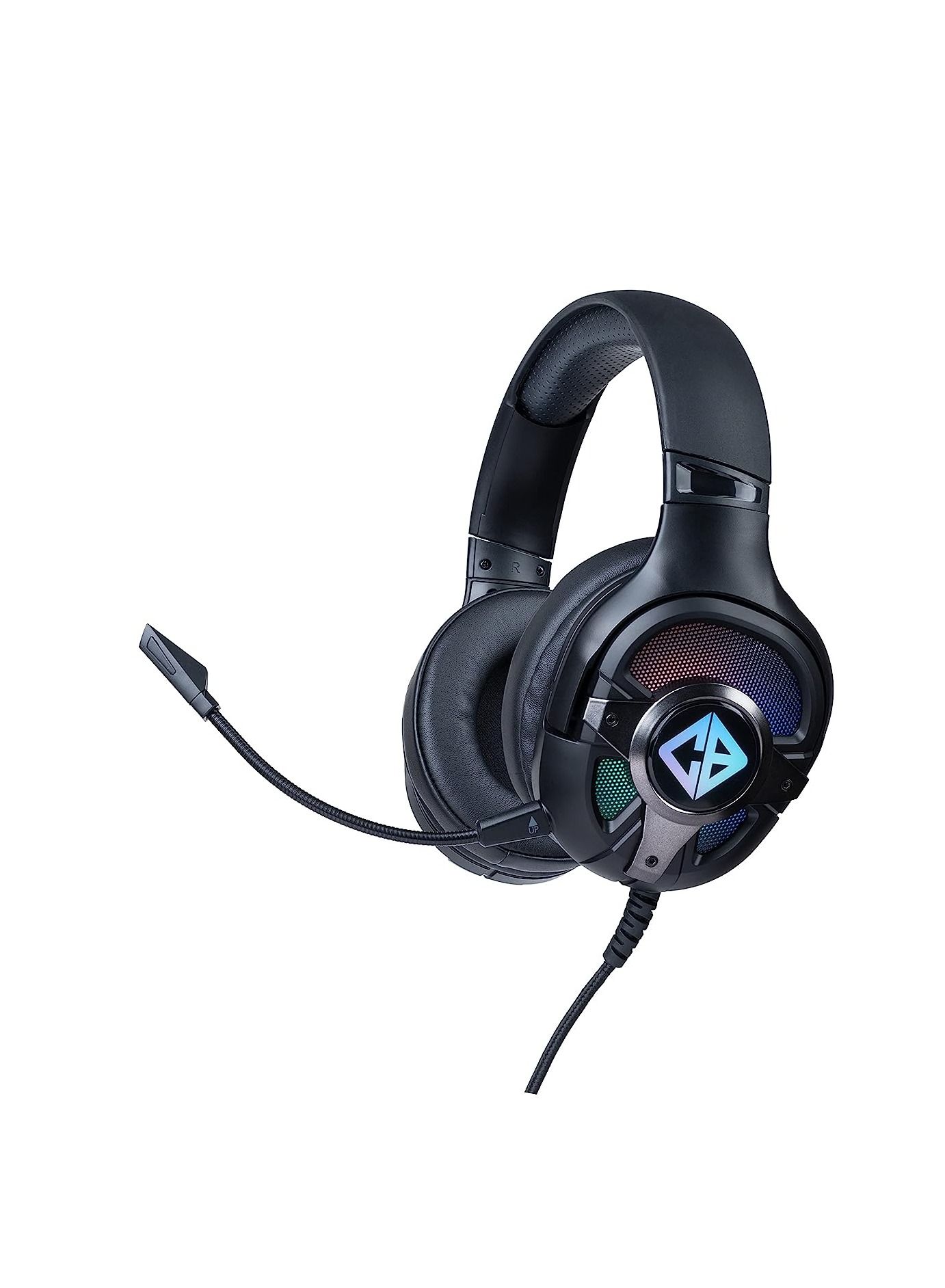 Compare Oberon 7.1 RGB Dual Input Gaming Headset | USB and 3.5mm Jack | Detachable Microphone | 90° Rotatable Ear Cups | MaterialPlastic | Adjustable Headband | Dual Input Headset at KSA Price