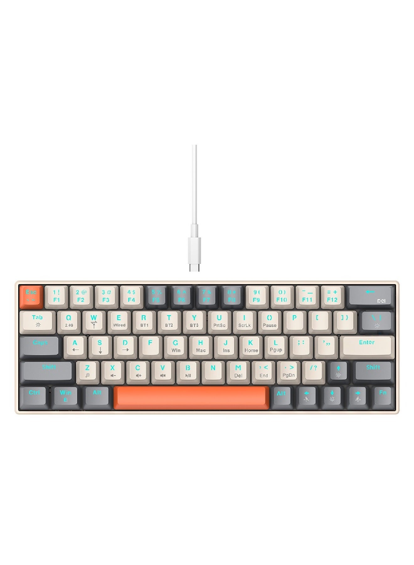 Compare 60% Wired Mechanical Gaming Keyboard RGB Backlit UltraCompact Mini Keyboard Waterproof Mini Compact 63 Keys Keyboard for PC Mac Gamer Typist Travel Easy to Carry on Business Trip at KSA Price