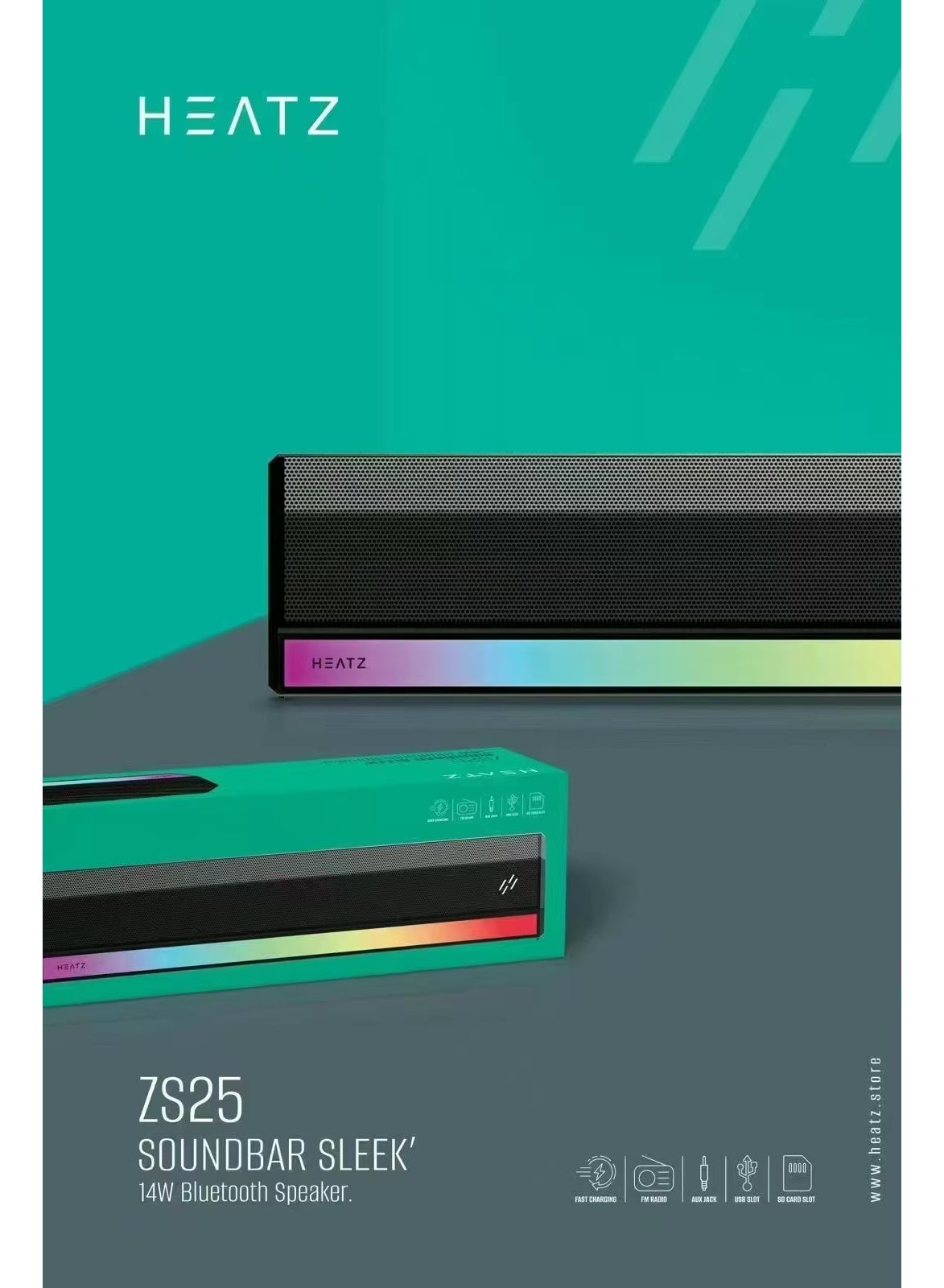 Compare ZS25  Bluetooth sound bar with RGB lights and TWS at KSA Price