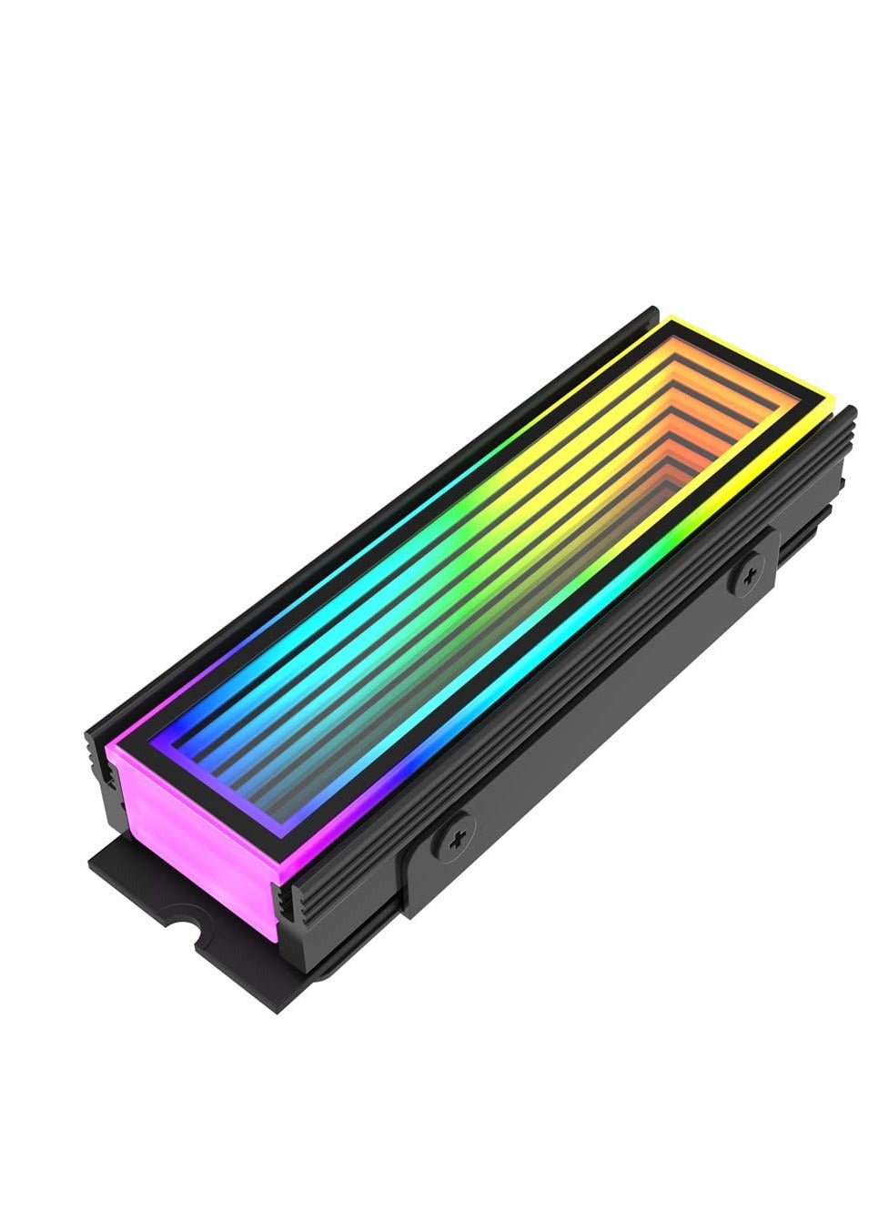 Compare M.2 2280 ARGB Hard Drive Heatsink  Cooling M2.2280 SSD Cooler with 5V 3Pin Addressable RGB Sync. MultiMainboard Compatible for Efficient Heat Dissipation. SSD Radiator with Thermal Pad in Black at KSA Price
