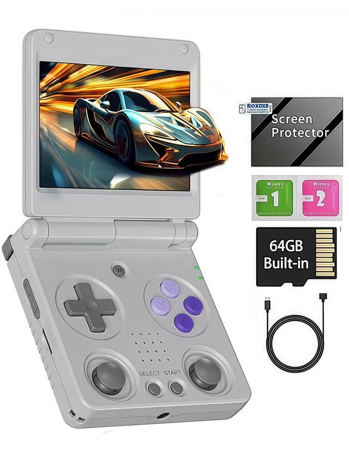 Compare ANBERNIC RG35XX SP Retro Handheld Game Console Linux System HDTV Output 3.4 Inch IPS Screen WiFi HDMI Bluetooth With 64G TF Card 5000+ Classic Games 3300mAh Battery Gray at KSA Price