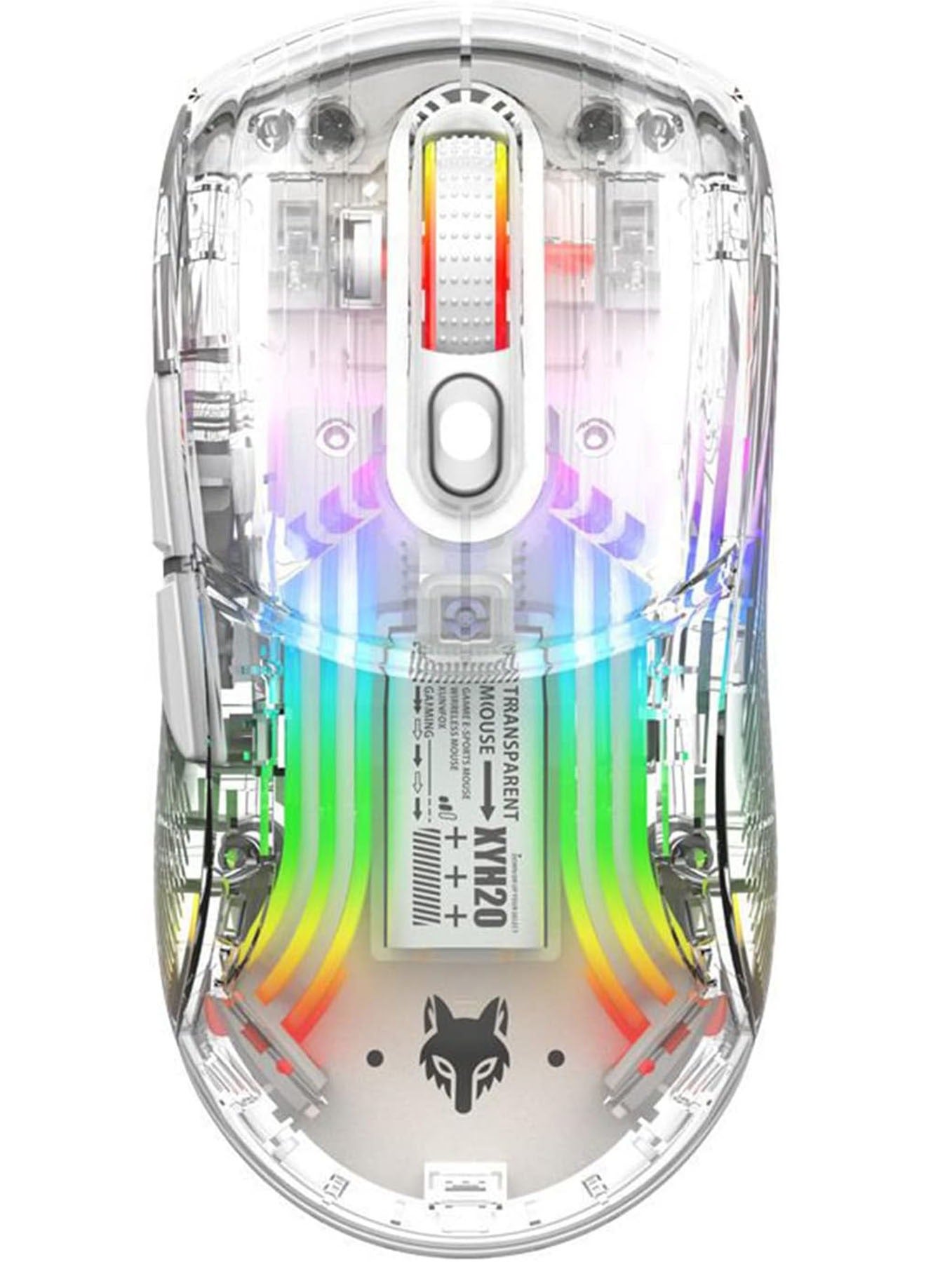 Compare Bluetooth Wireless Mouse Transparent RGB Mechanical Dual Mode Rechargeable USB Computer Gaming Mouse at KSA Price